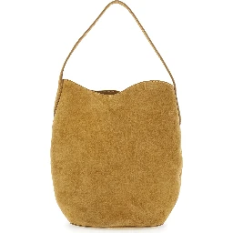 Brown Crossbody bag with adjustable strap in suede for women
