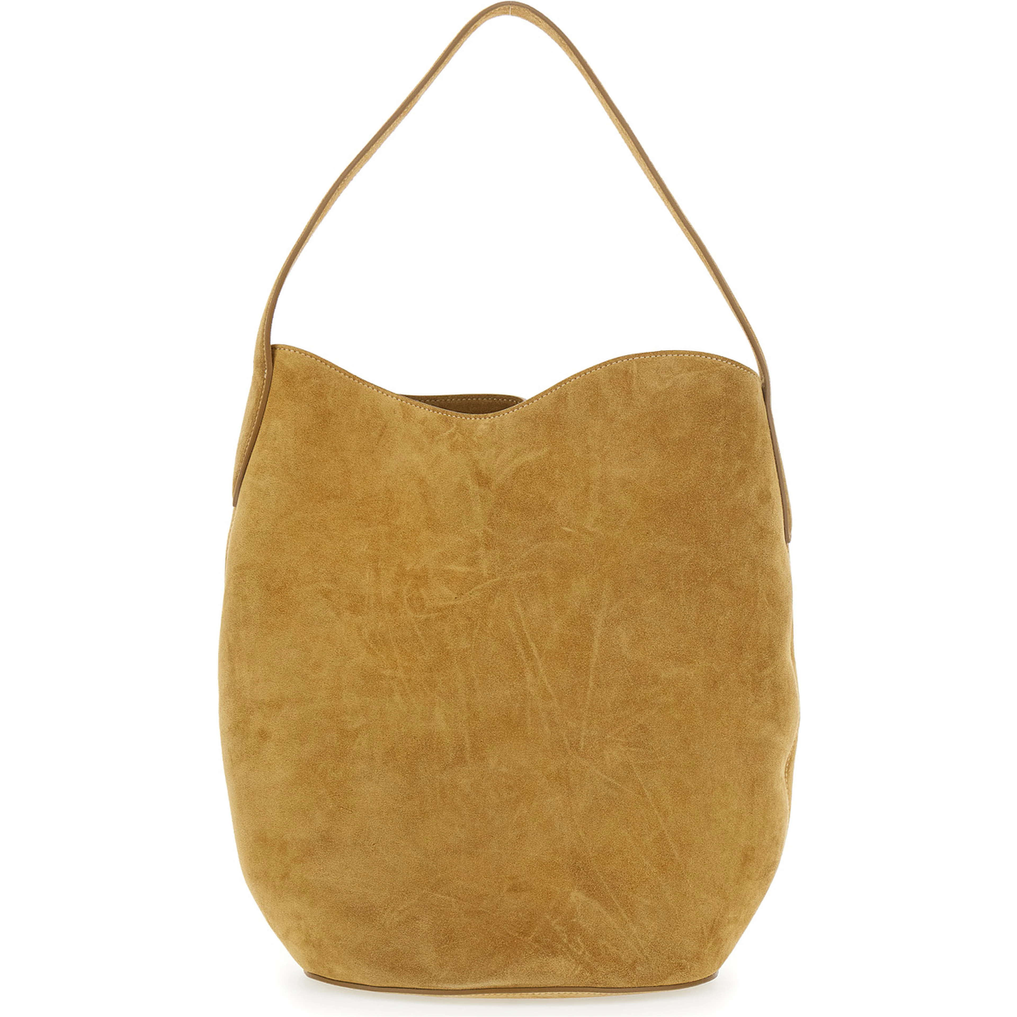 Brown Crossbody bag with adjustable strap in suede for women