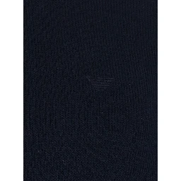 Sweater with half zip closure on the front and logo embroidery on the front in blue cotton for men