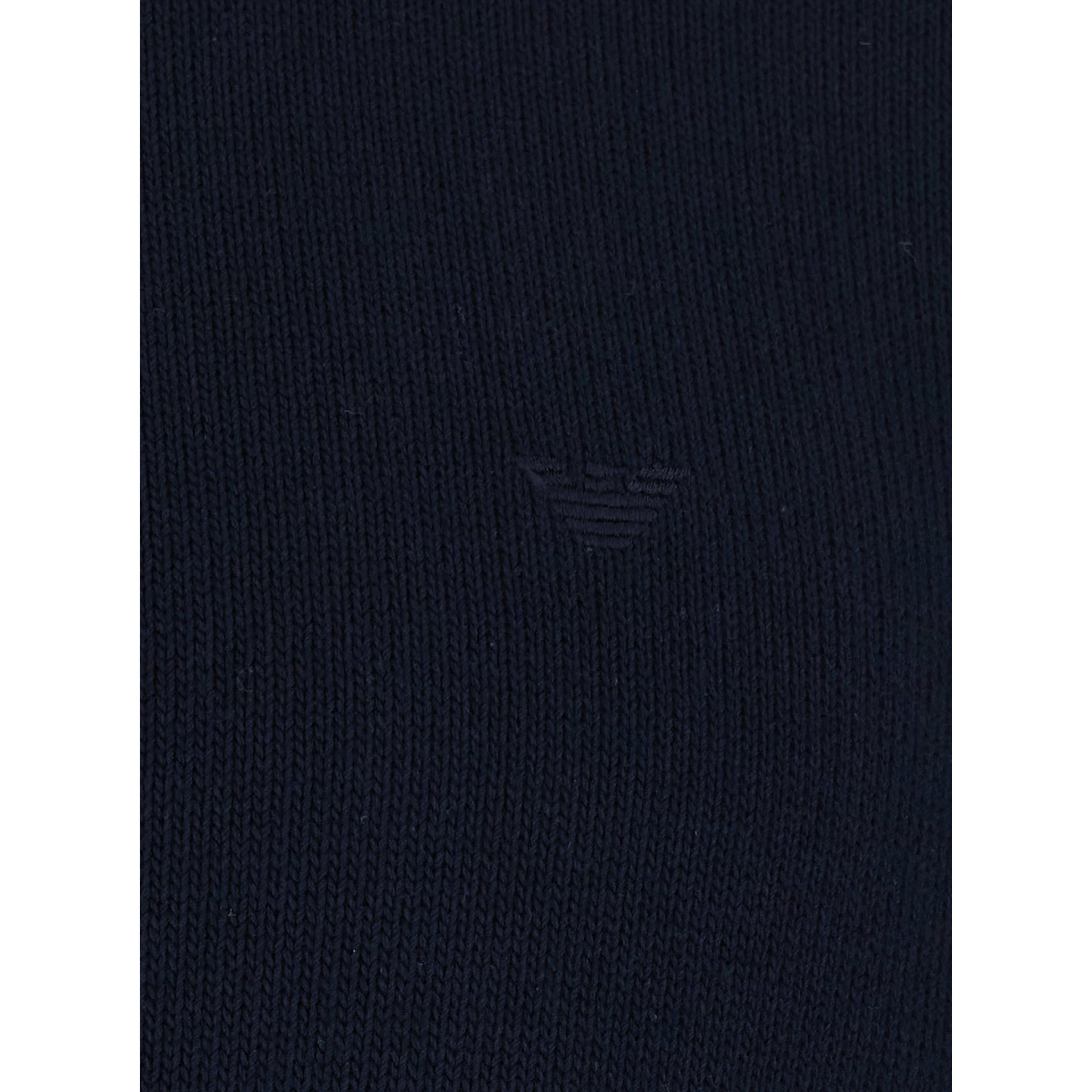 Sweater with half zip closure on the front and logo embroidery on the front in blue cotton for men
