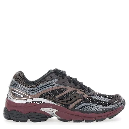 Sneakers with Leather Upper and Rubber Sole Brown