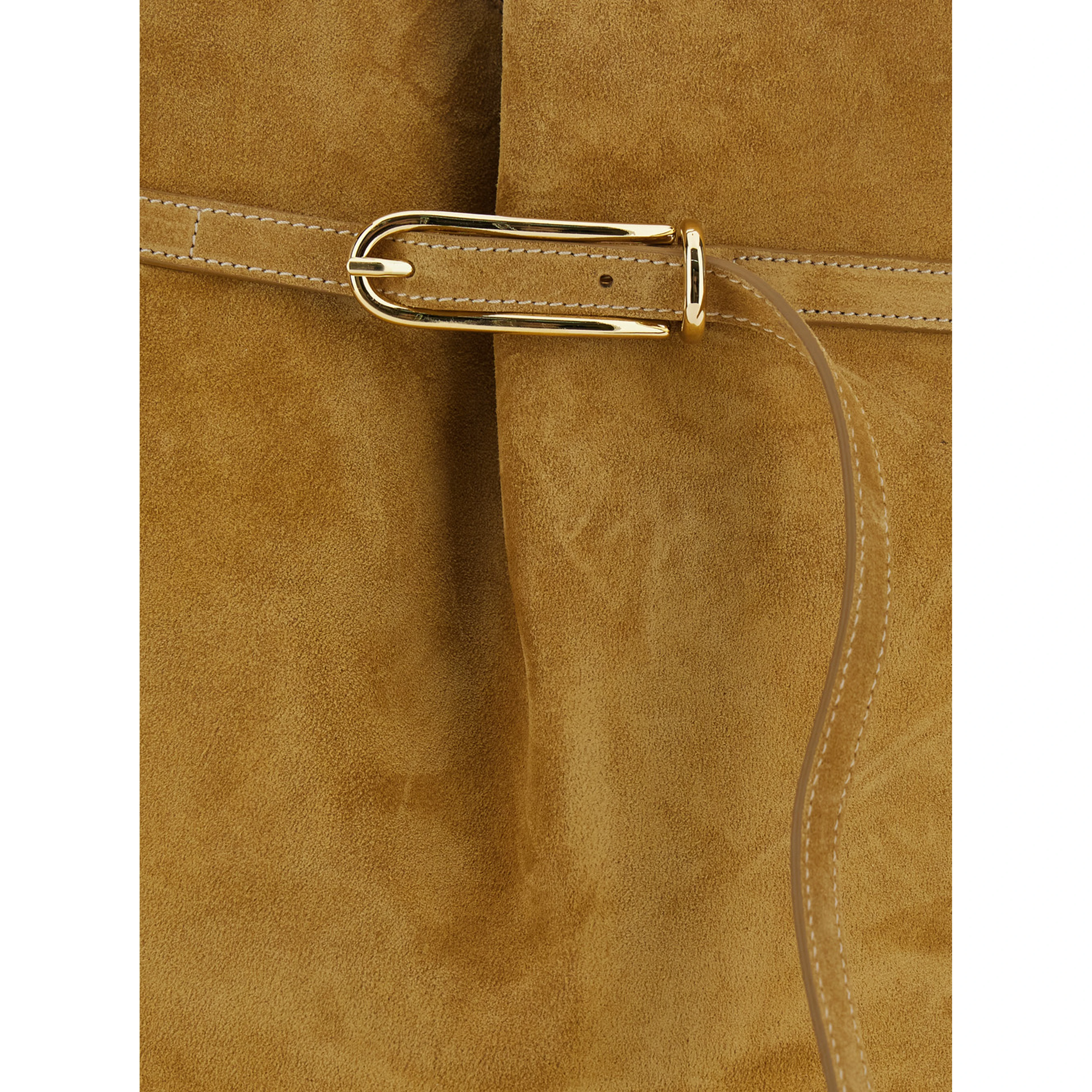 Brown Crossbody bag with adjustable strap in suede for women