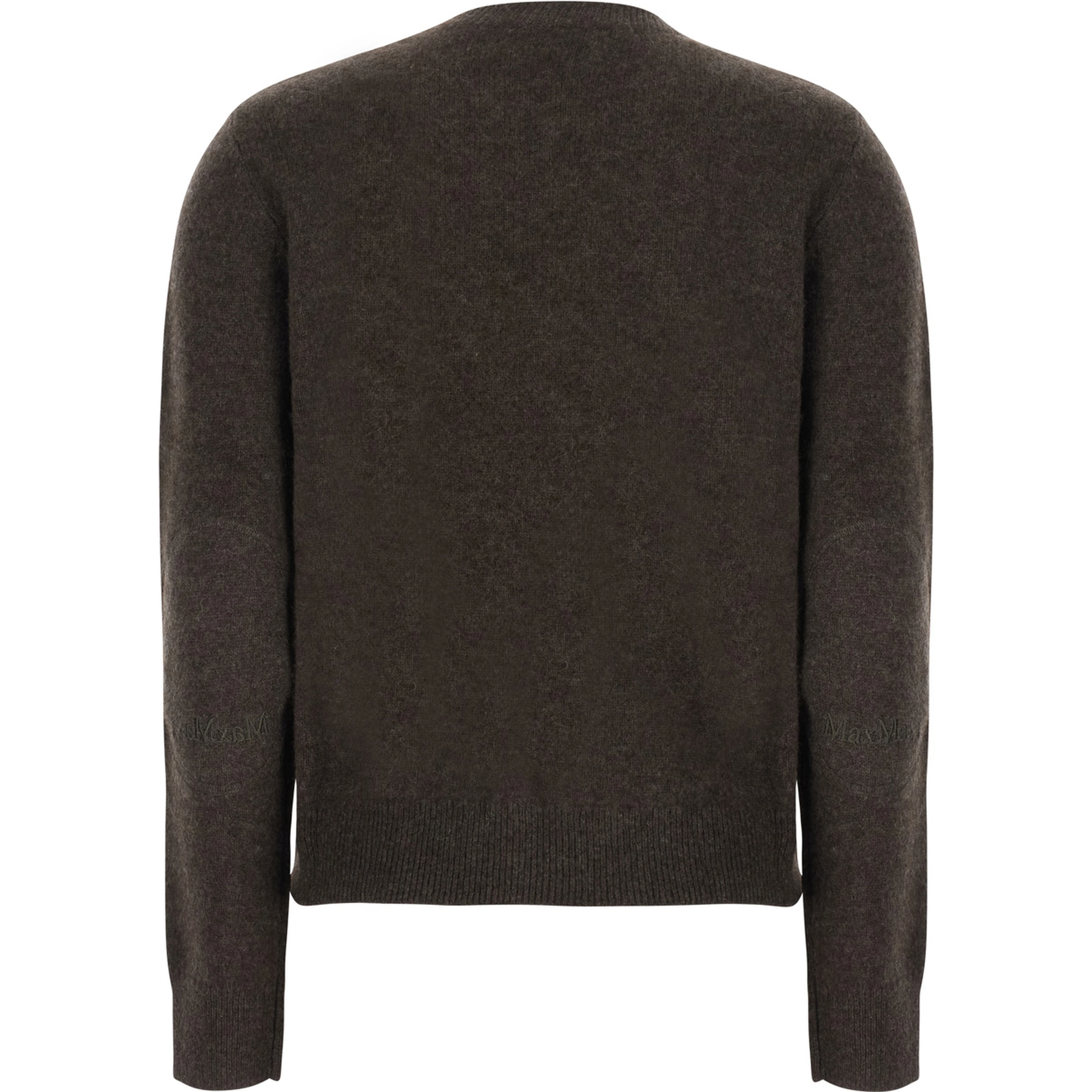 VOLIERA brown Sweater with crew neck and ribbed details in wool for women