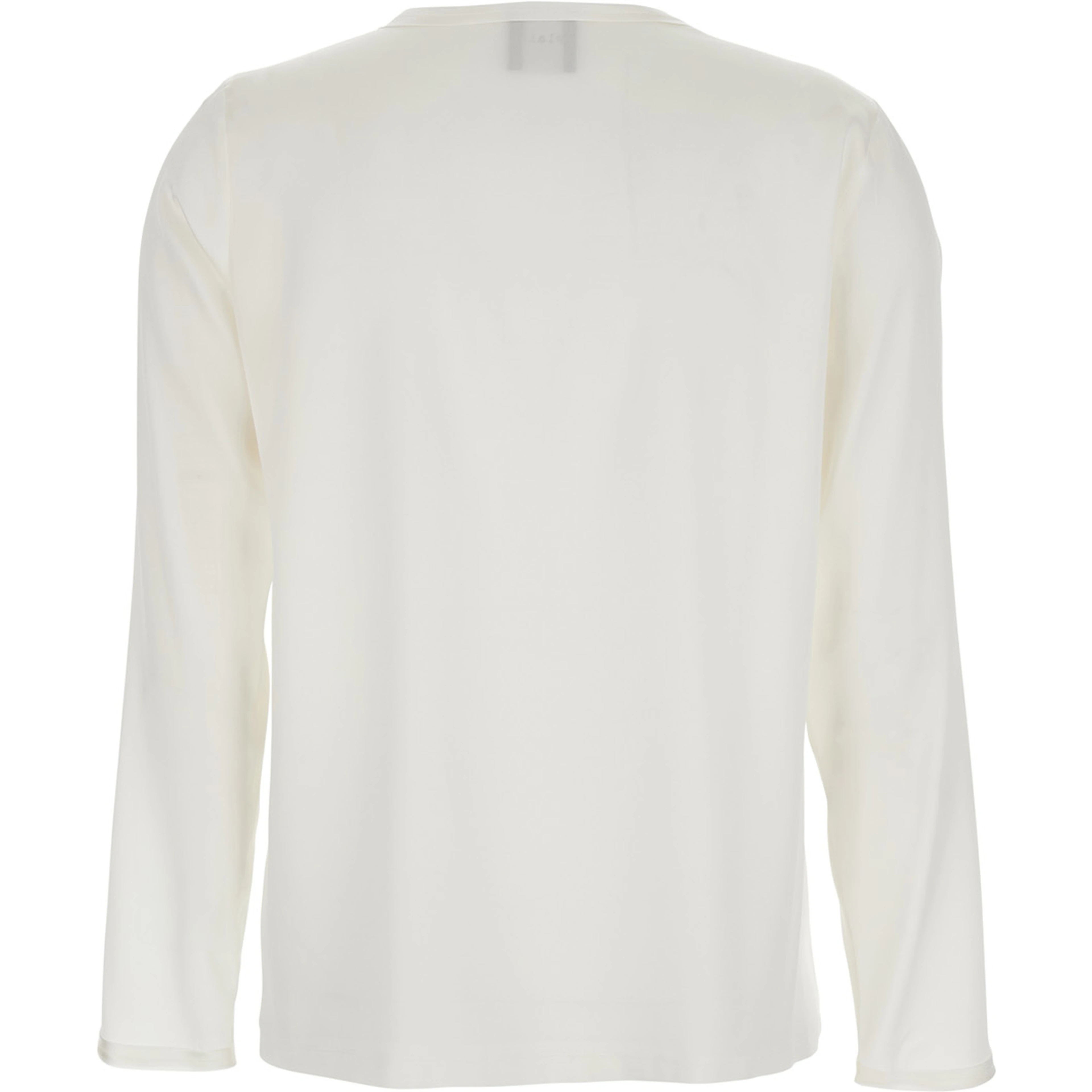 Silk Blouse with Round Neck and Long Sleeves White Woman