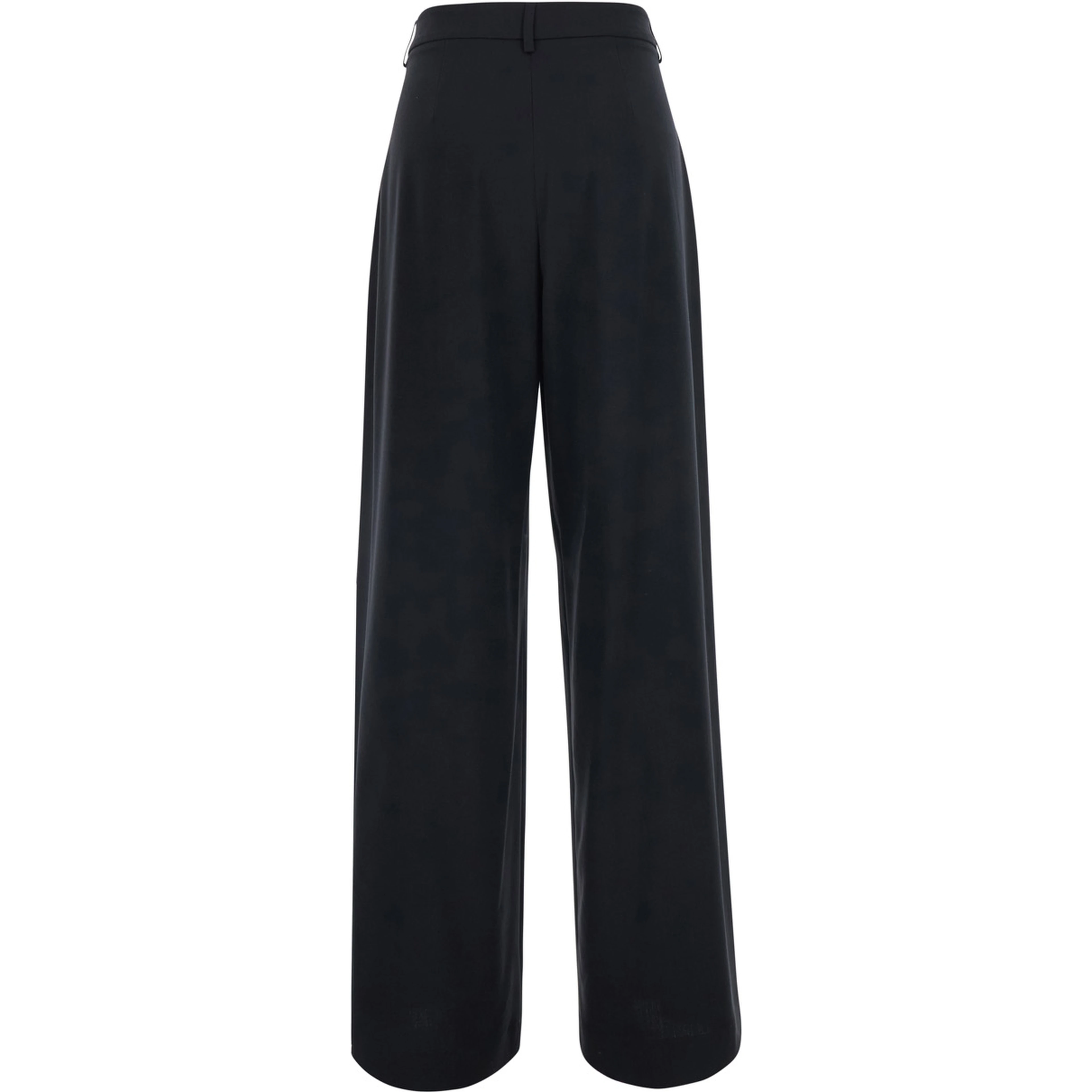 Black Pants with front pleats in wool blend for women