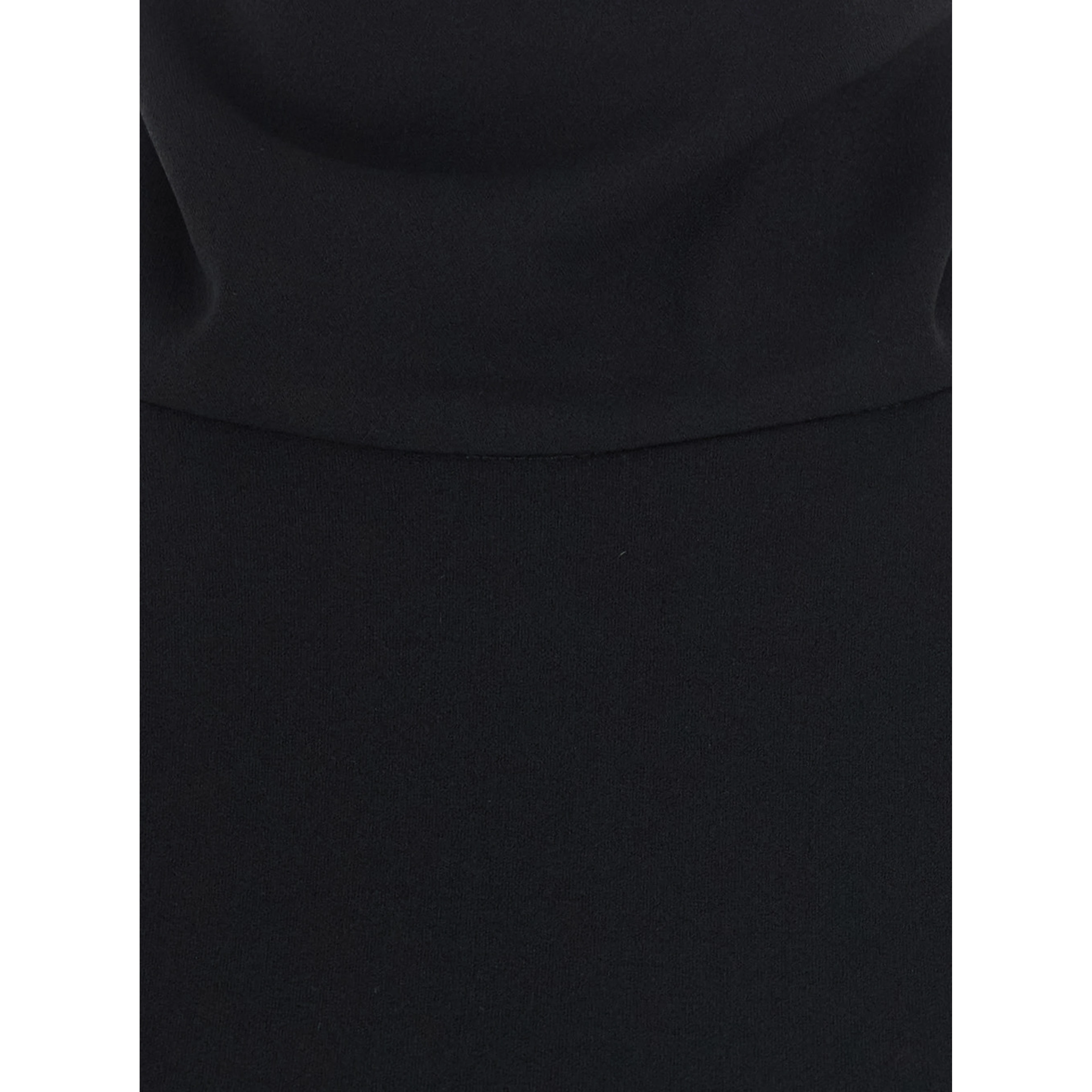 Black Long Sleeveless Dress with Open Back and Zip Closure at the Back in Fabric for Women