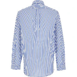 Shirt with Striped Design and Classic Collar in Light Blue for Men