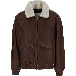 Jacket MARCUS is characterized by a high collar and long sleeves in Tech Fabric in brown for men
