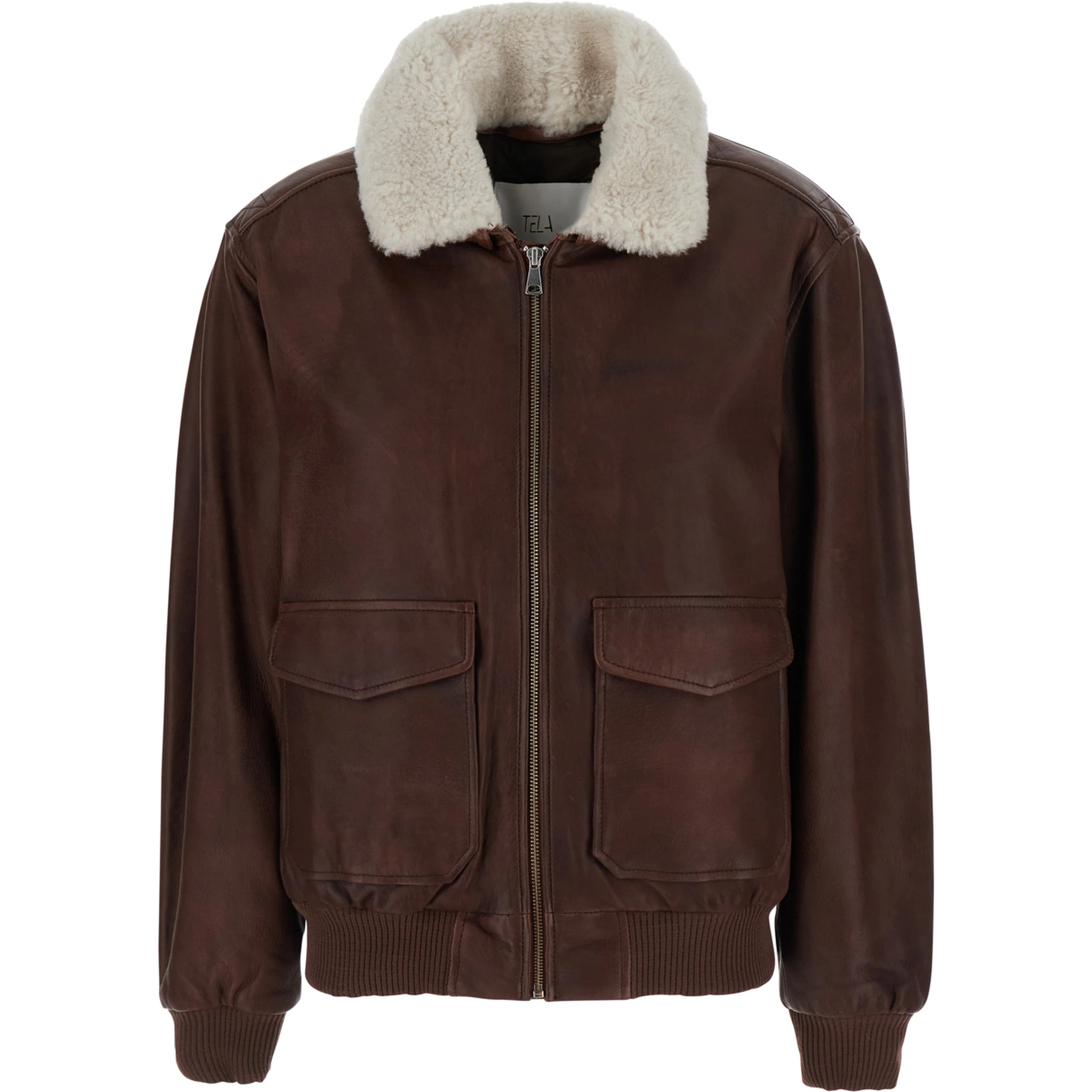 Jacket MARCUS is characterized by a high collar and long sleeves in Tech Fabric in brown for men