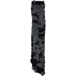 Black Scarf with all-over sequins in Tech Fabric for women