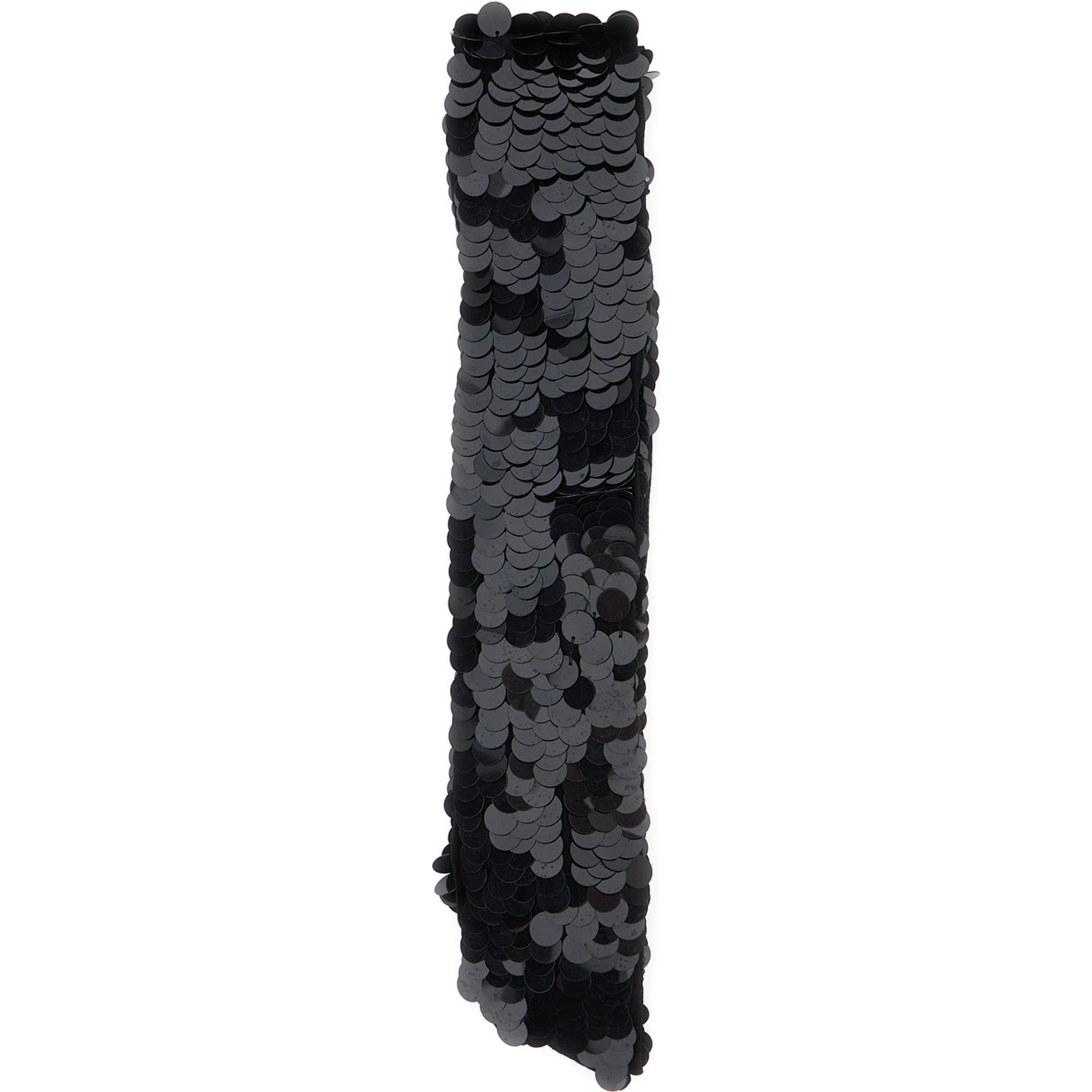 Black Scarf with all-over sequins in Tech Fabric for women