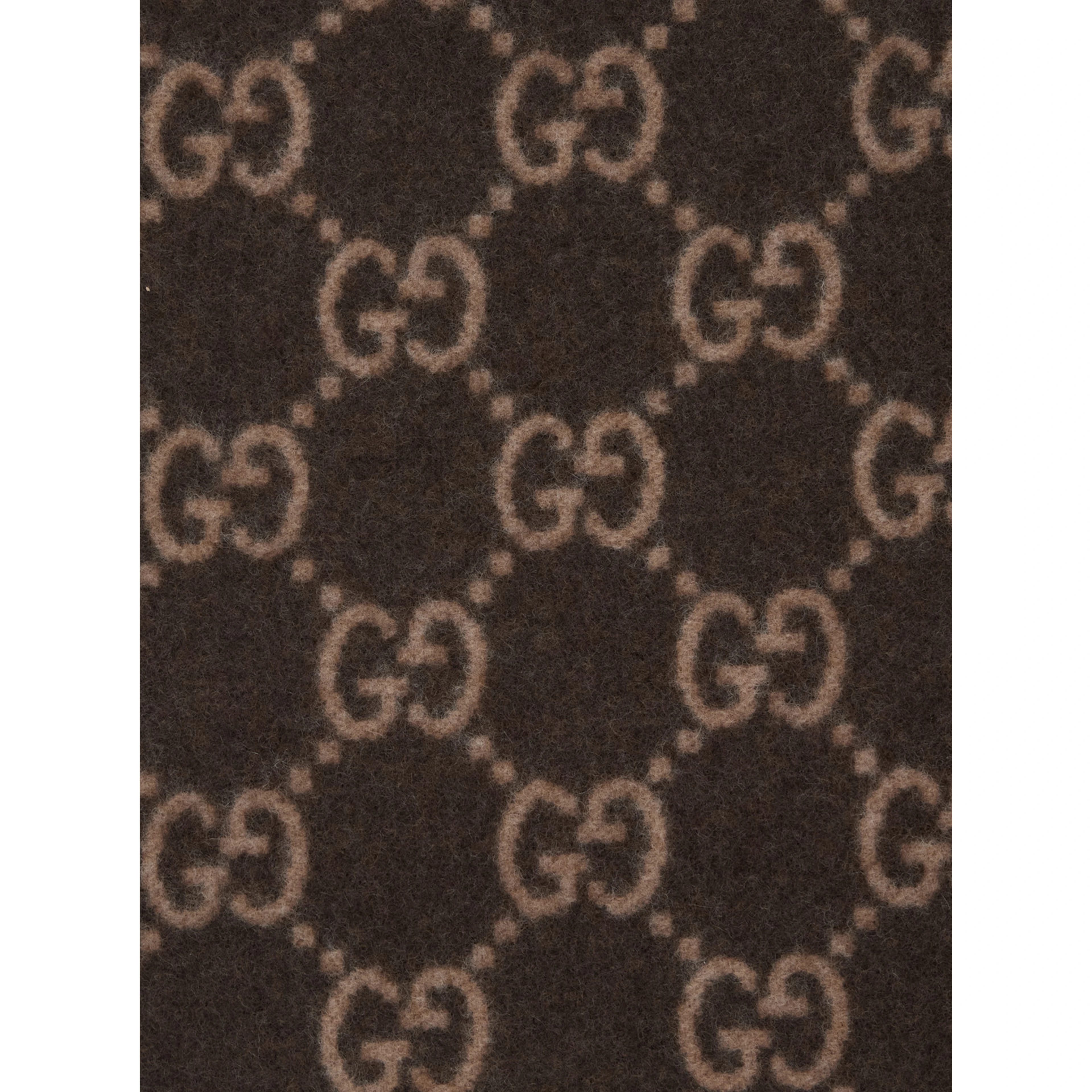 Scarf GG with All-Over Motif and Fringed Edge in Brown for Men