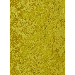 Yellow Pencil Skirt with Lace Embroidery in Fabric for Wonen