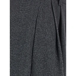 Grey Pants with front pleats in wool blend for women