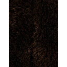 Brown shearling jacket with hood in ecofur for women