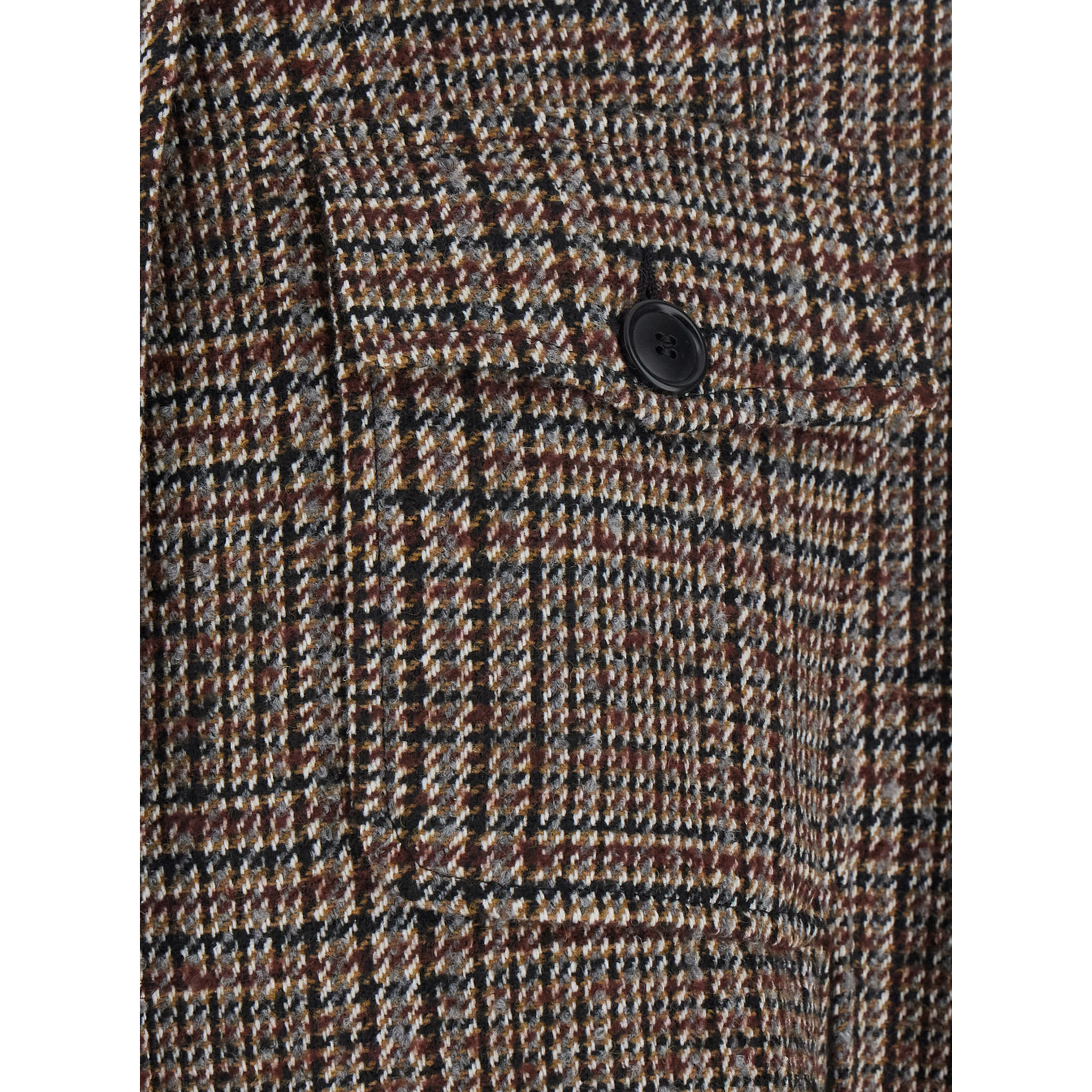 Multicolor Short Cape with Classic Collar and Patch Pockets on the Front in Wool for Women