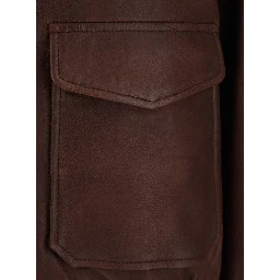 Jacket MARCUS is characterized by a high collar and long sleeves in Tech Fabric in brown for men