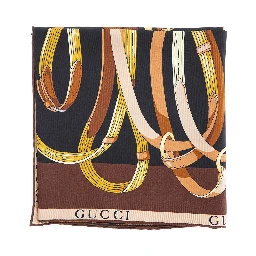 Multicolor scarf with all-over print in silk for women