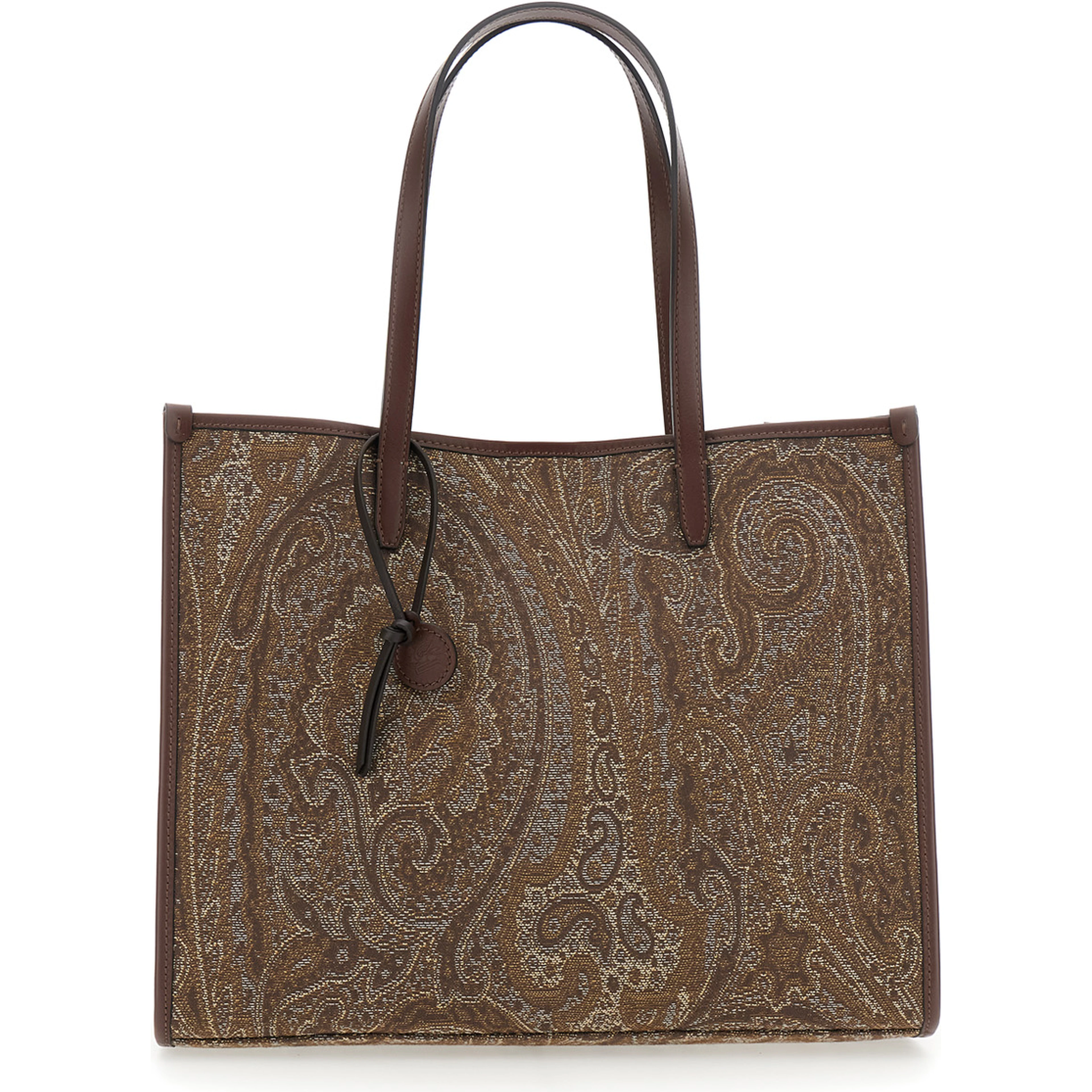 Lovetrotter Brown Tote bag with Jacquard motif in Denim for Women