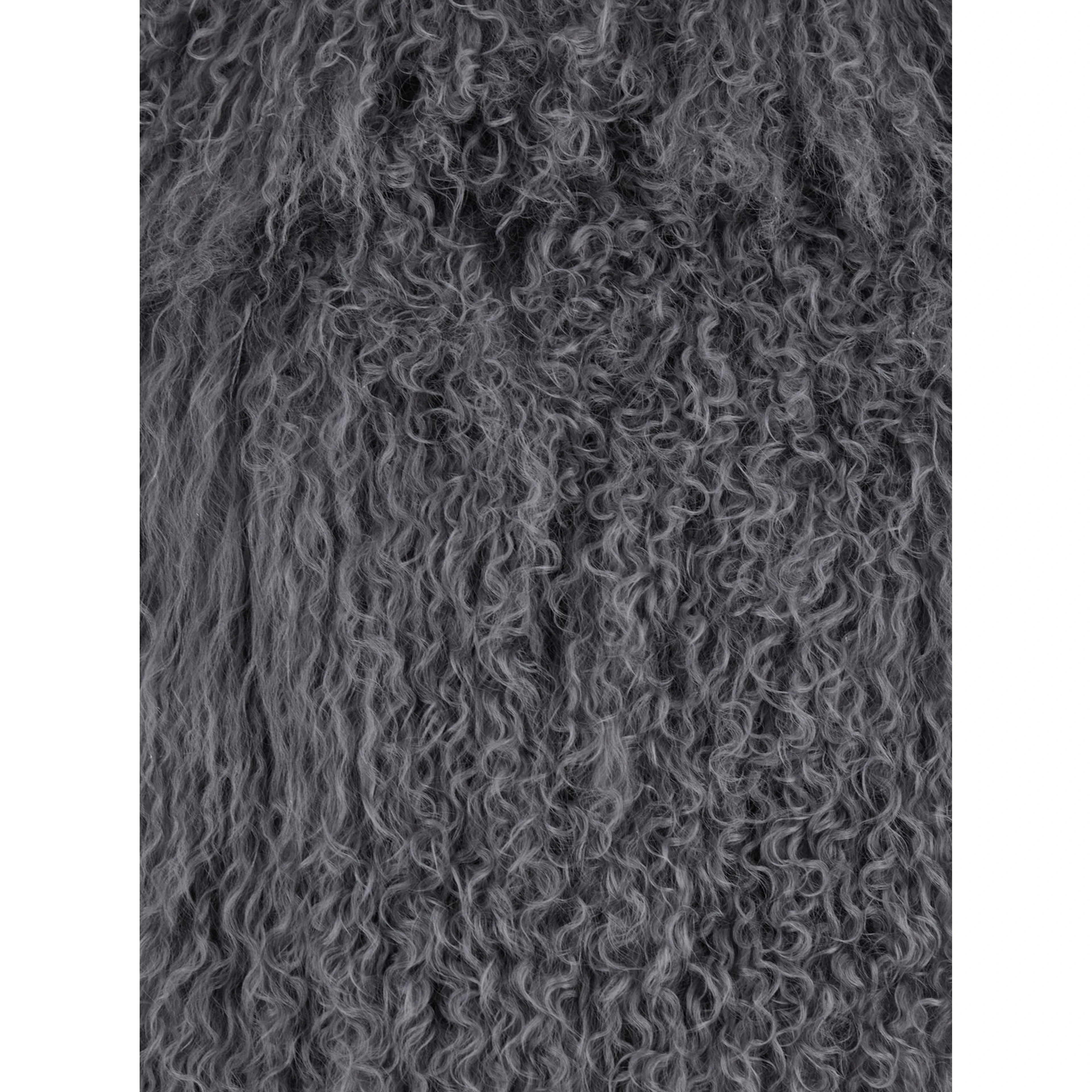 Short Jacket in Grey Tibetan Fur for Women