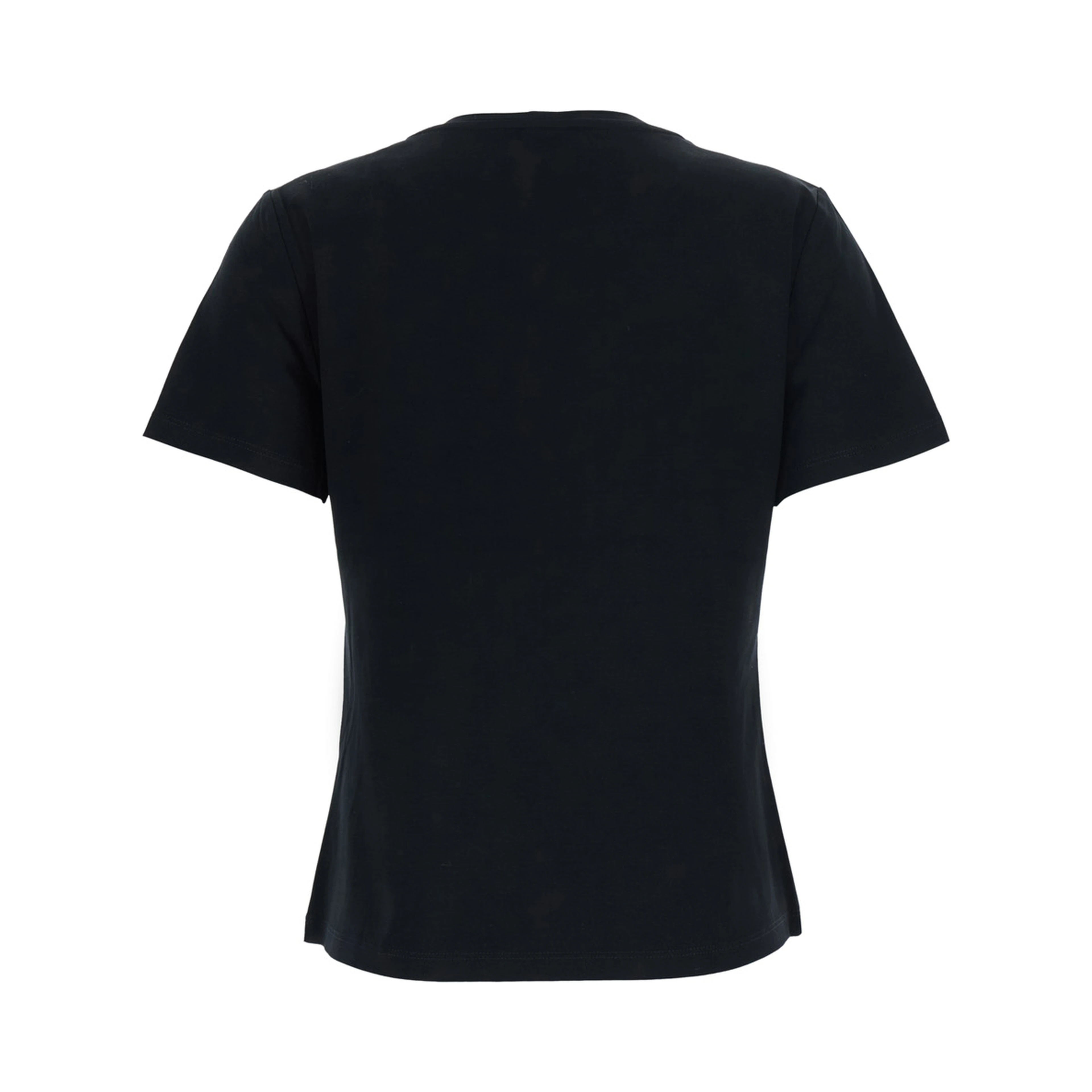T-shirt with embroidered details and short sleeves in cotton and spandex, black color for men