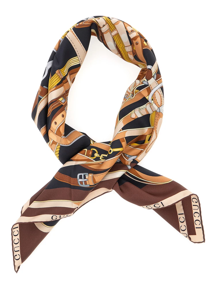 Multicolor scarf with all-over print in silk for women alternative