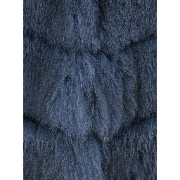 blue fur with hidden closure and sleeveless design in fur for women