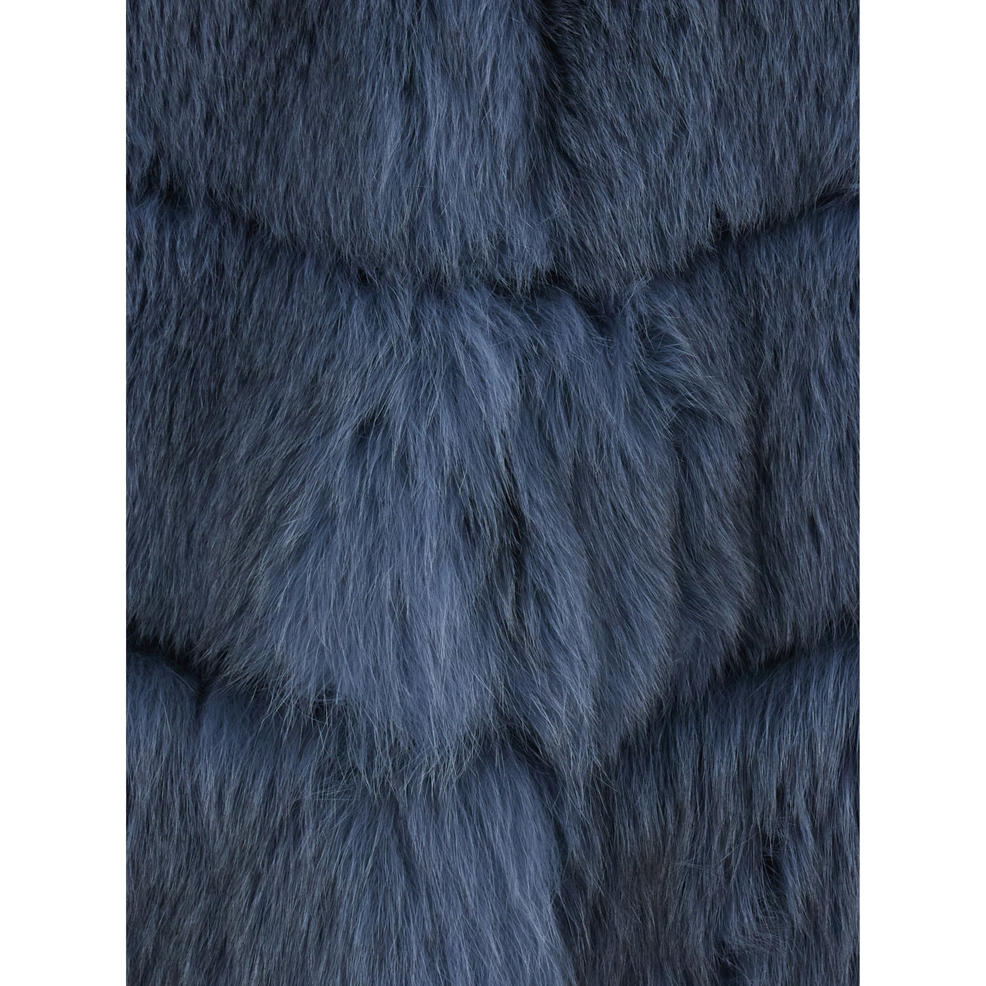 blue fur with hidden closure and sleeveless design in fur for women