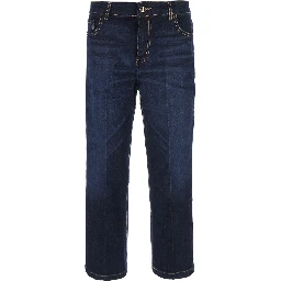 Blue jeans with unique denim fabric details for women