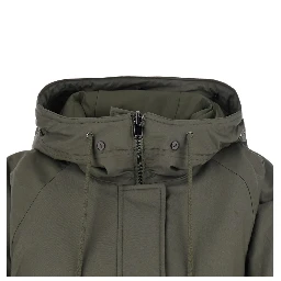 Parka with fur collar and Tech Fabric green unisex