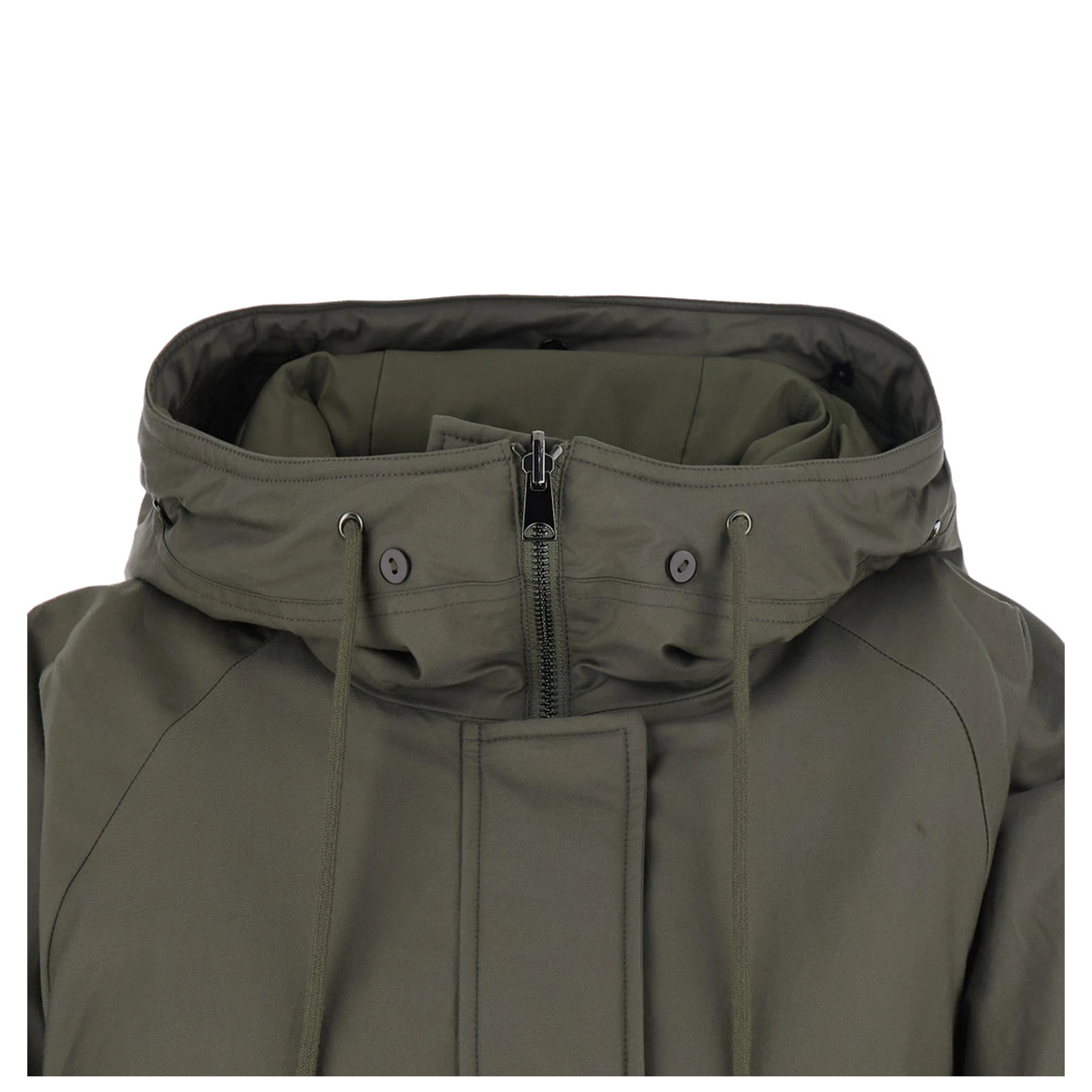 Parka with fur collar and Tech Fabric green unisex