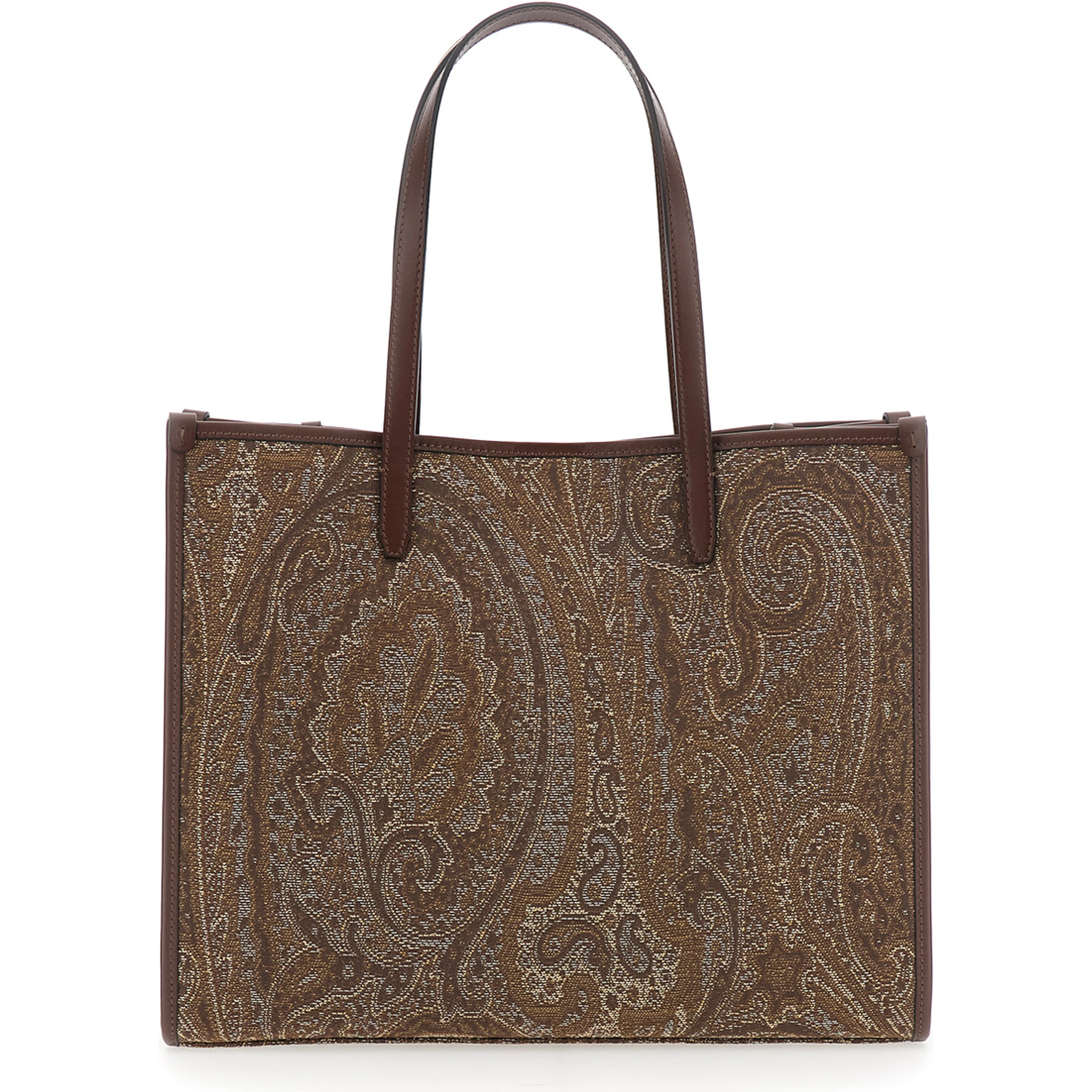 Lovetrotter Brown Tote bag with Jacquard motif in Denim for Women