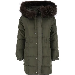 Parka with fur collar and Tech Fabric green unisex