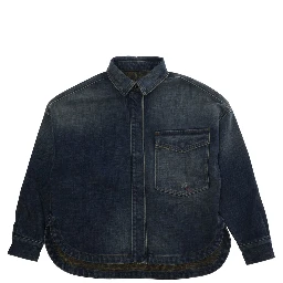 Oversized J-ROSA shirt in cotton, polyester and elastane for boys, blue