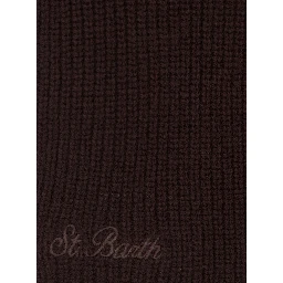 LINA WOOL Scarf with wool, brown, unisex