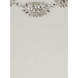 RIBBED TOP EMBROIDERY with embroidered details and cotton and spandex White women