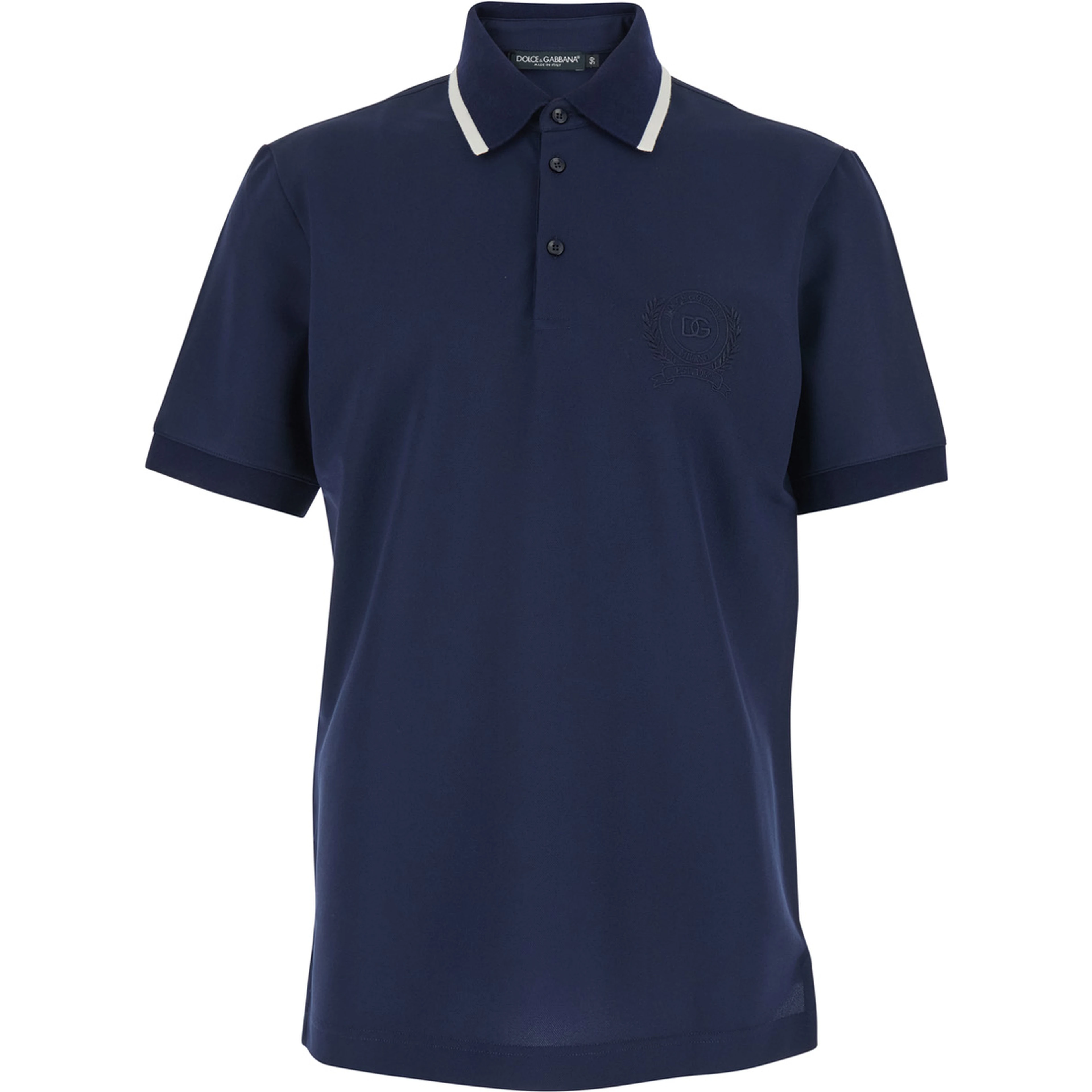 Blue Polo Shirt with Logo on the Front in Tech Fabric for Men