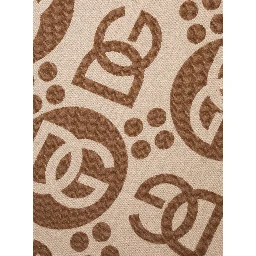 Rectangular blanket with graphic print and logo in brown wool unisex