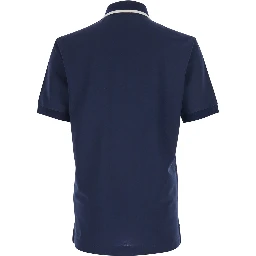 Blue Polo Shirt with Logo on the Front in Tech Fabric for Men