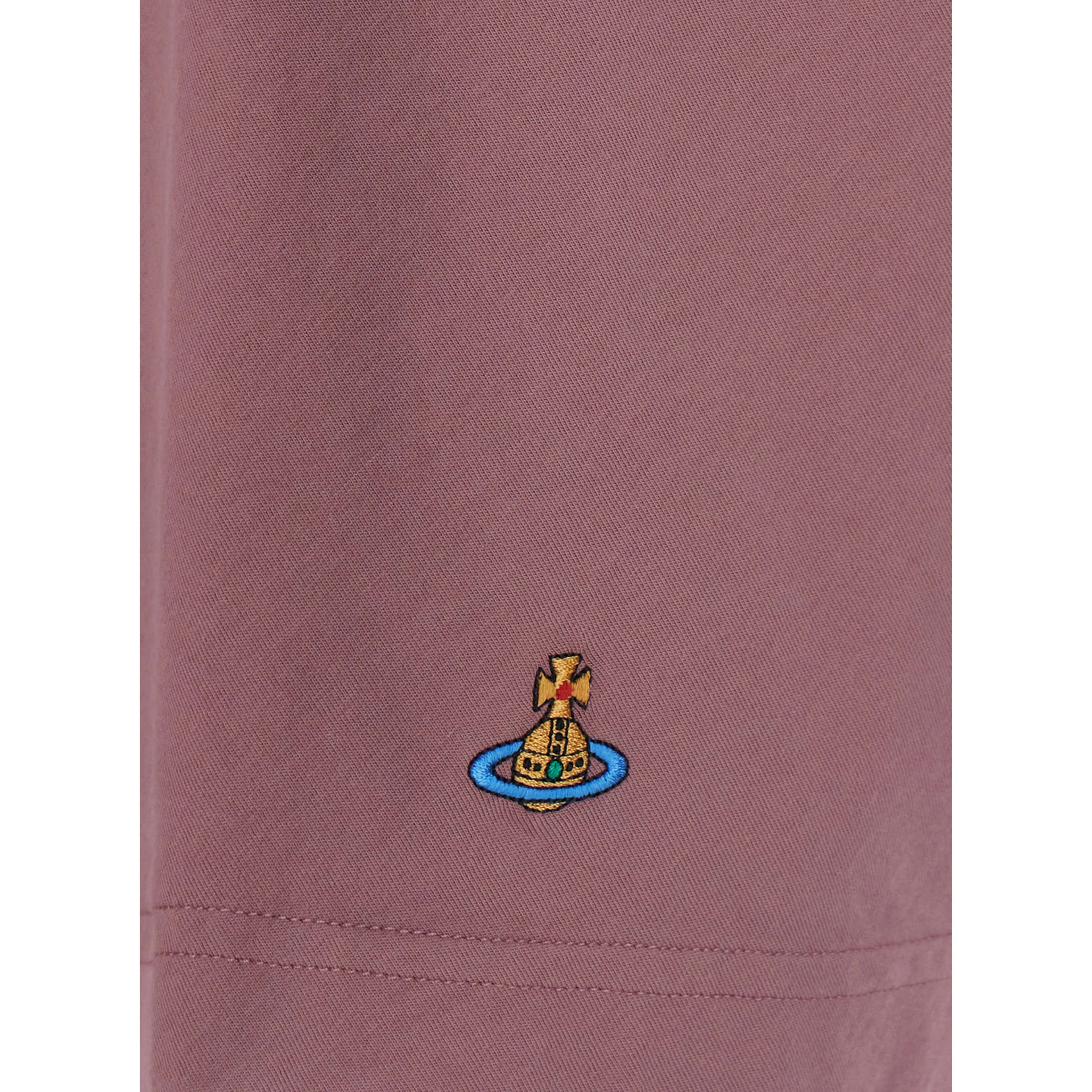 Pink Crew neck T-shirt with ORB logo detail on the front in cotton for men