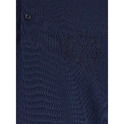 Blue Polo Shirt with Logo on the Front in Tech Fabric for Men