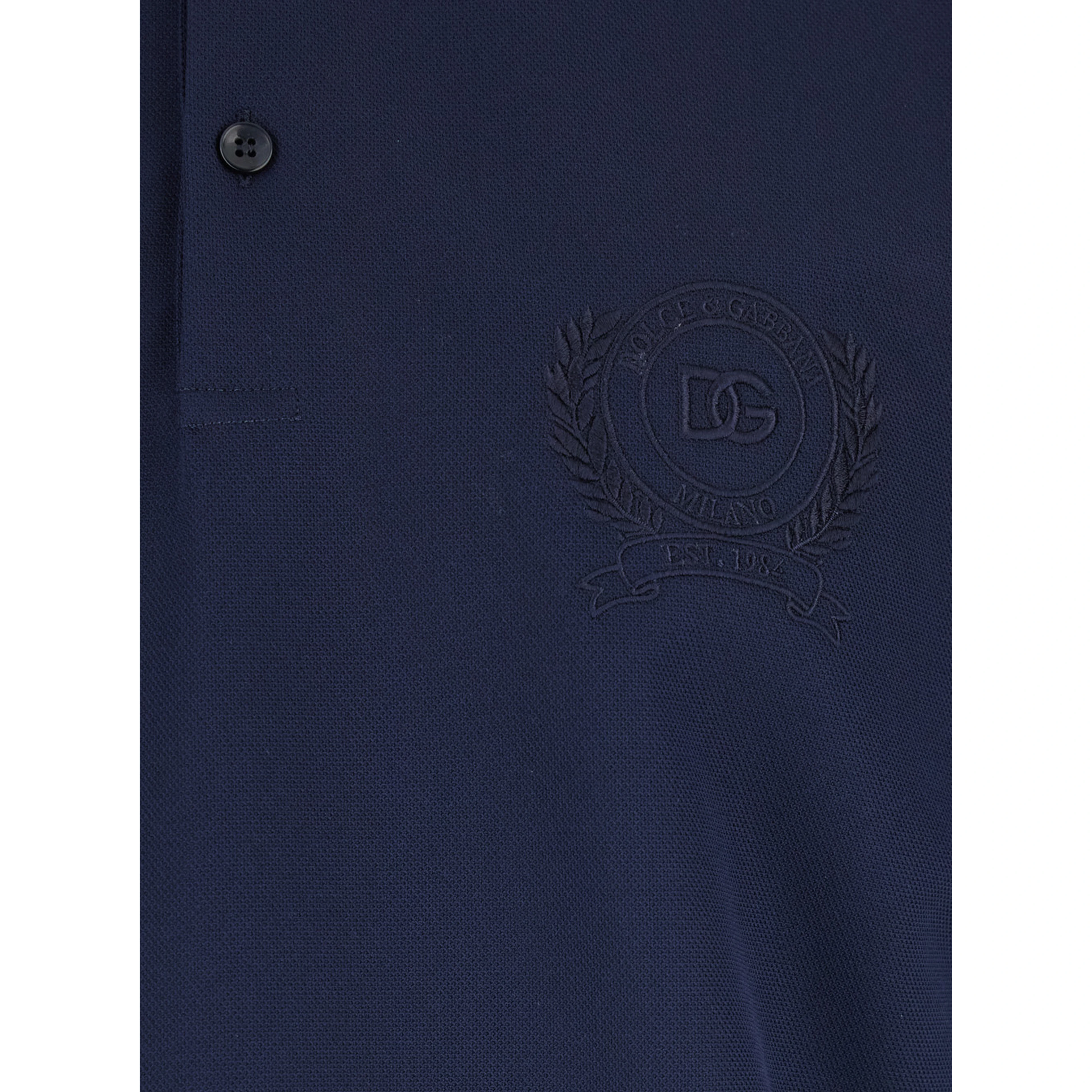 Blue Polo Shirt with Logo on the Front in Tech Fabric for Men