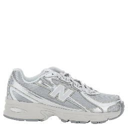 740 silver Colored Sneakers with Metallic Details and logo patch on the side in tech fabric unisex