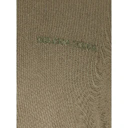Brown Round neck T-shirt with logo lettering embroidery on the front in cotton for men