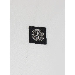 White Polo with Classic Collar and Patch Logo on the Front in Stretch Cotton Men