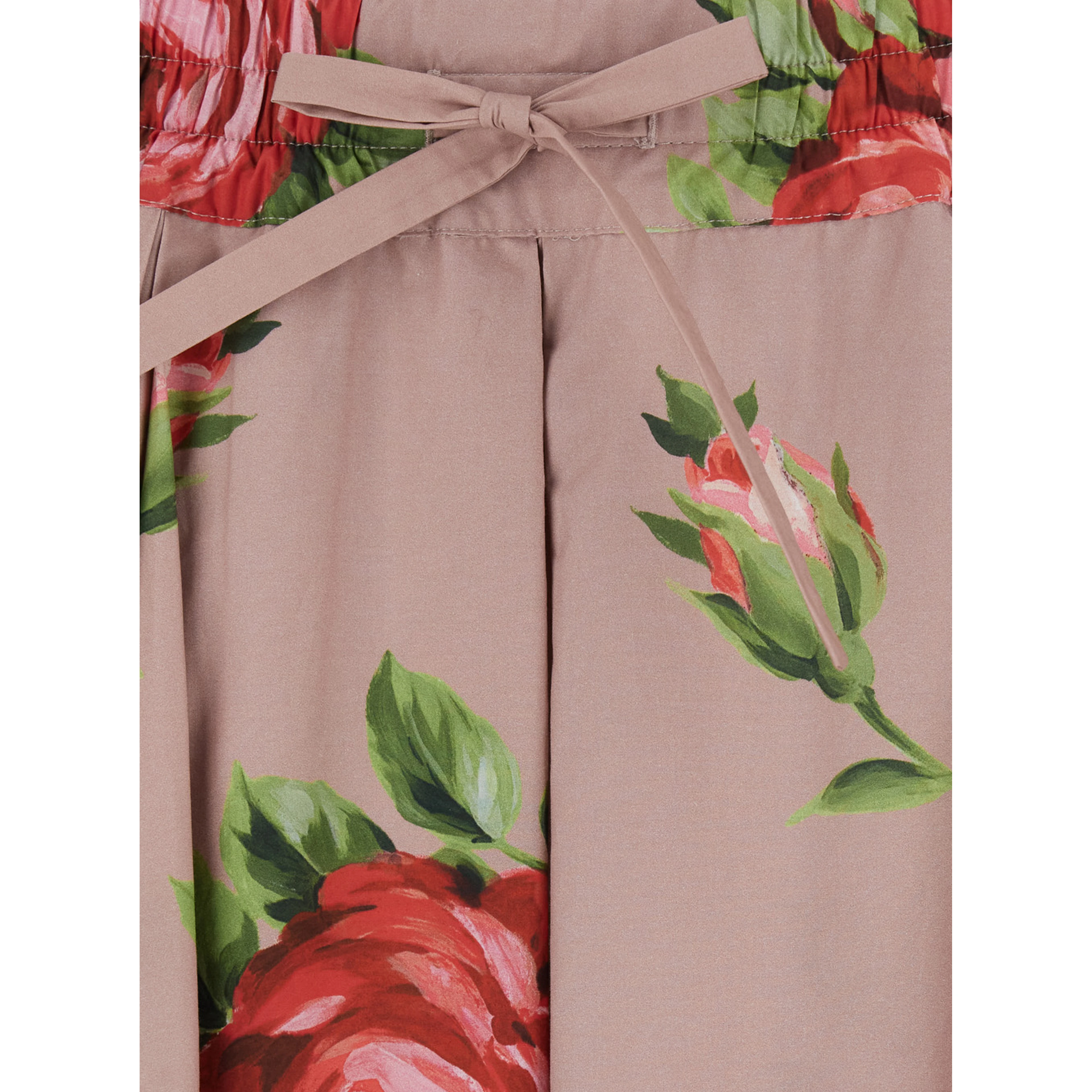 pink skirt with elasticated waist and all-over floral print in cotton for women