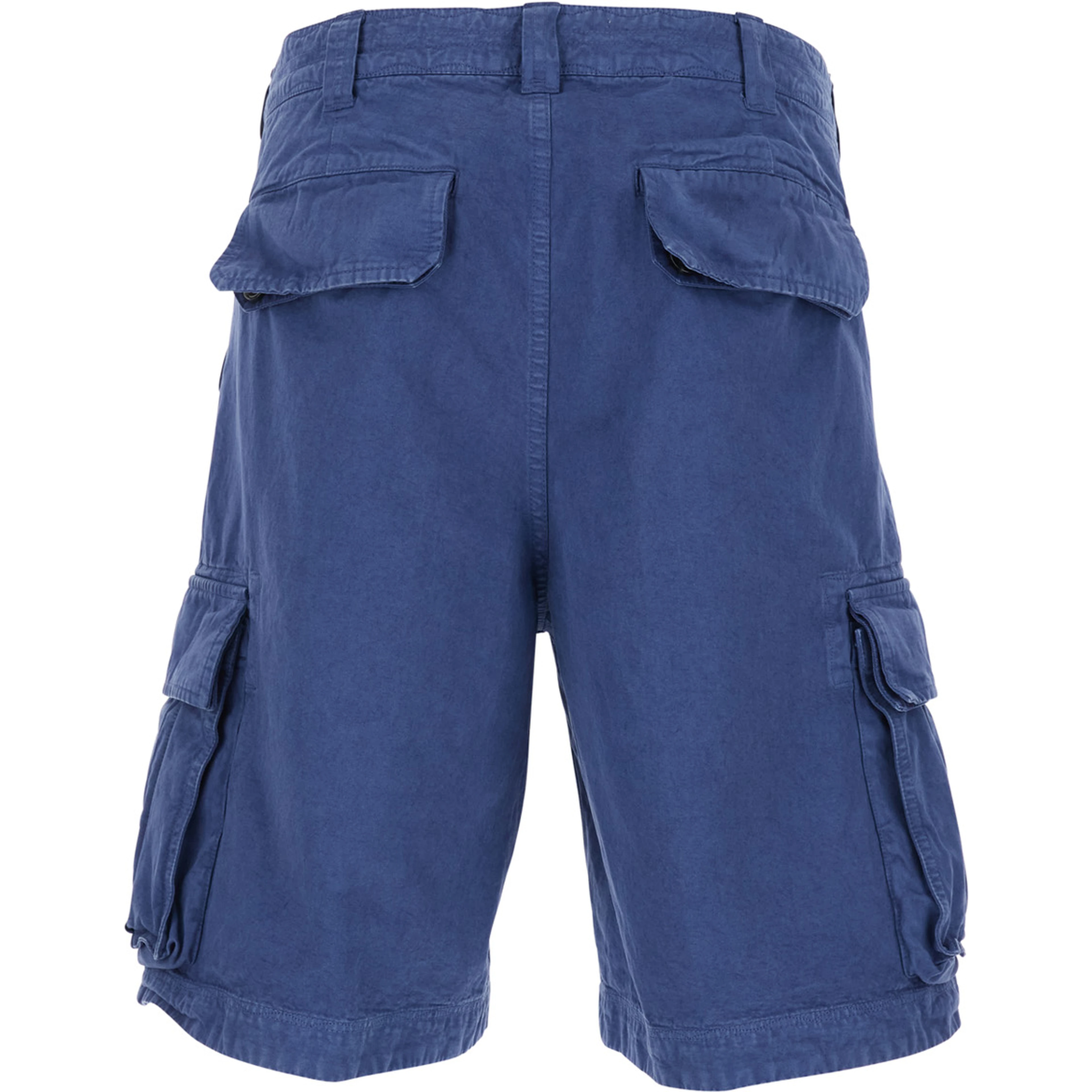 Blue bermuda shorts with two cargo pockets in cotton man