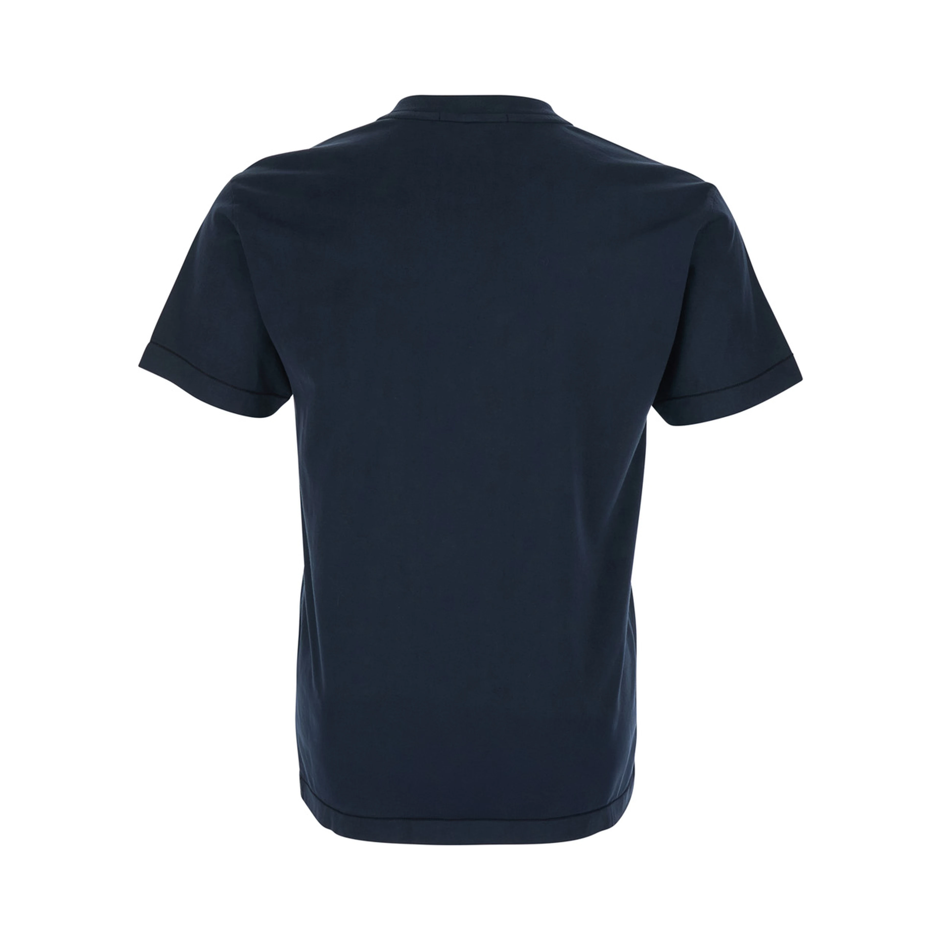 Blue T-Shirt with Logo Patch on the Front in Cotton for Men