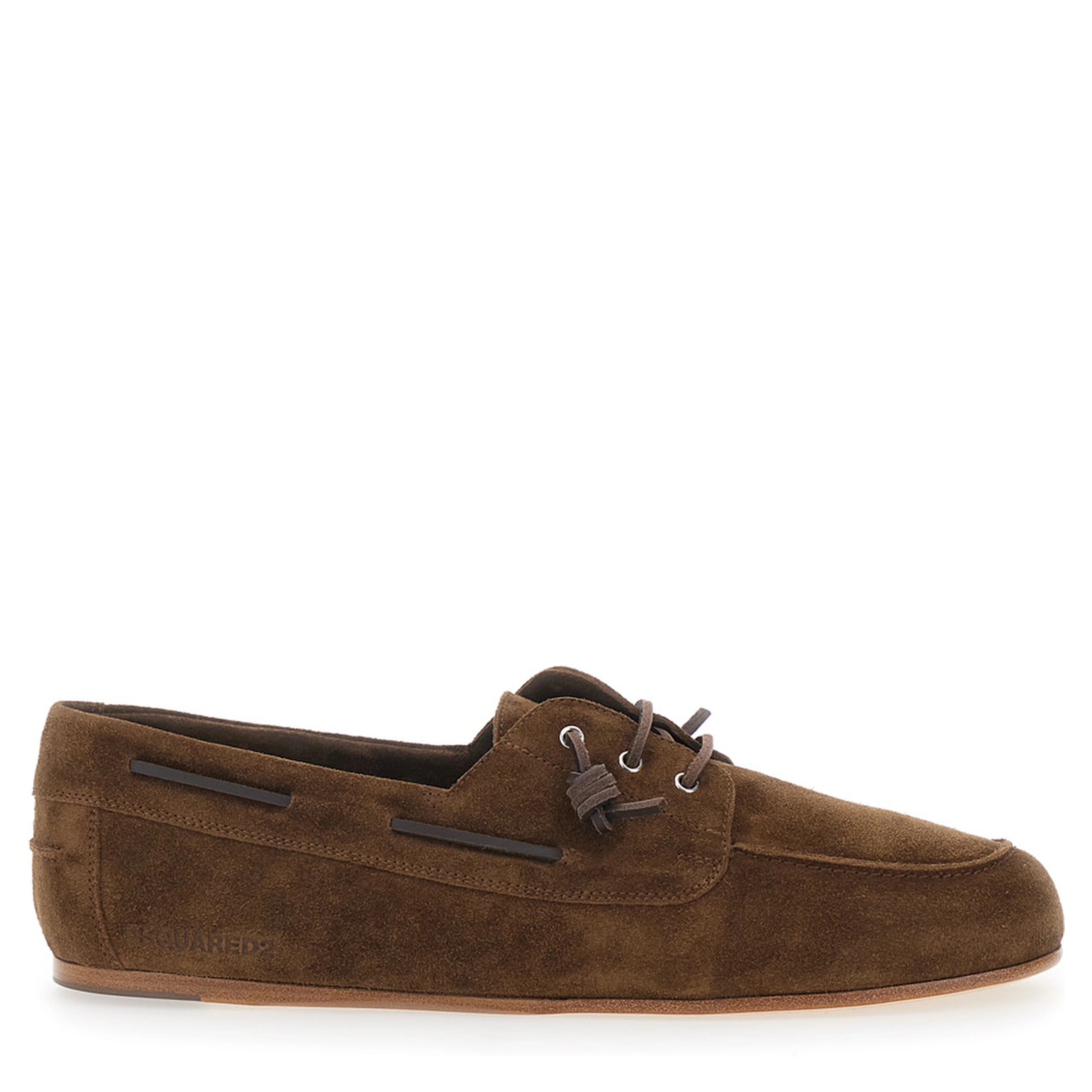 Brown Loafers with Almond Toe in Suede for Men