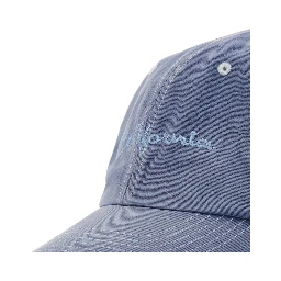 California Blue Baseball Cap with Front Lettering in Cotton Men